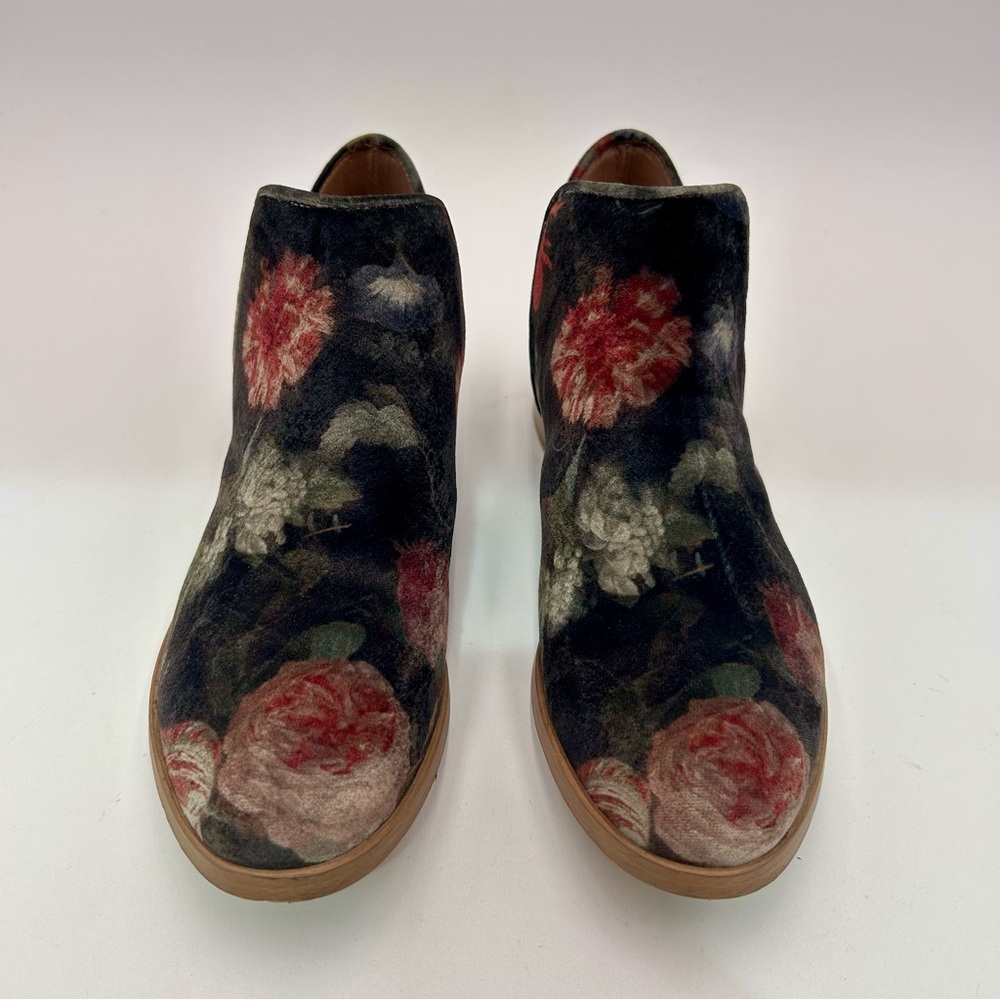 Ateliers Women’s Zale Floral Black Velvet Chic Slip On Luxury Ankle Boots 9M - Picture 4 of 13